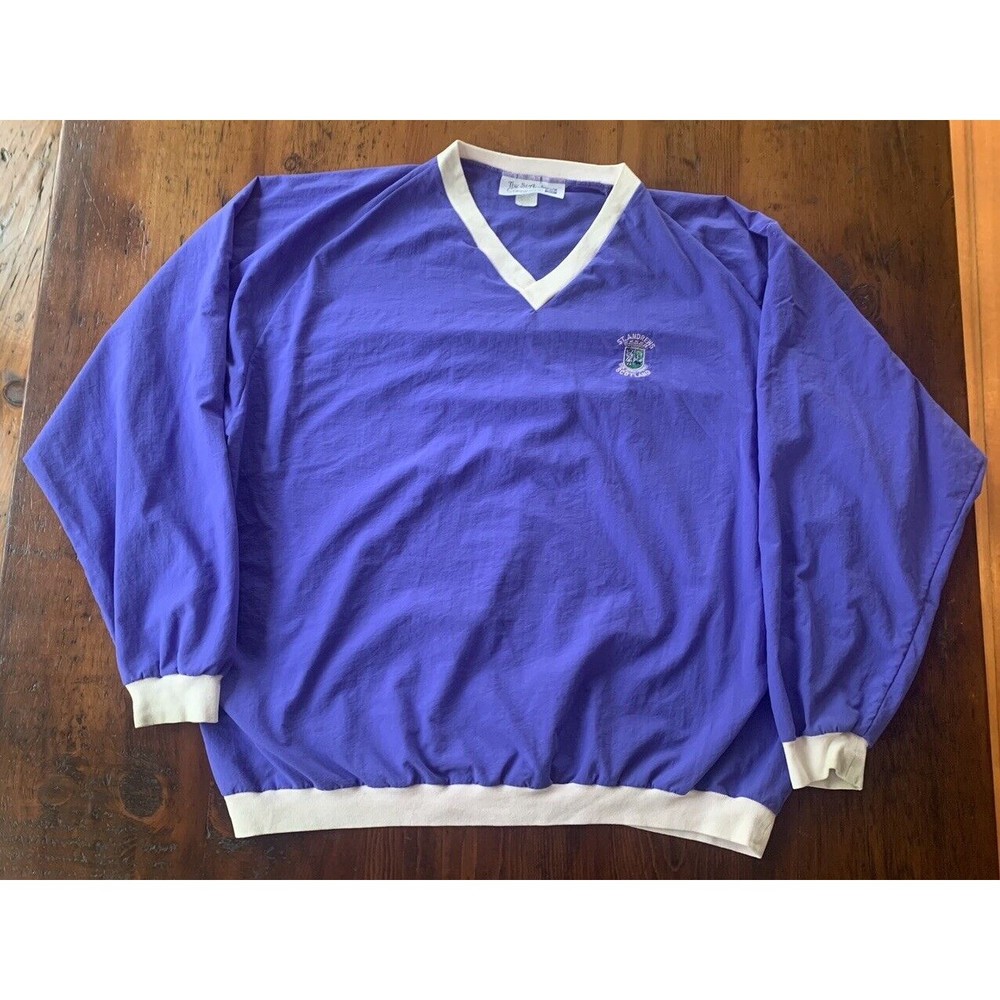 Men’s Vintage Saint Andrews Scotland Connection Golf Windbreaker Purple Size XL
